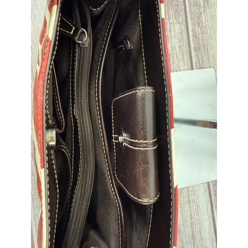 Nine & Co. Red and Brown Giraffe Print Shoulder Bag - Picture 13 of 16